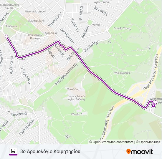 Χάρτης Γραμμής ΠΑΠ - ΧΟΛ λεωφορείο
