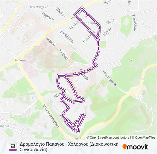 ΠΑΠ - ΧΟΛ Bus Line Map
