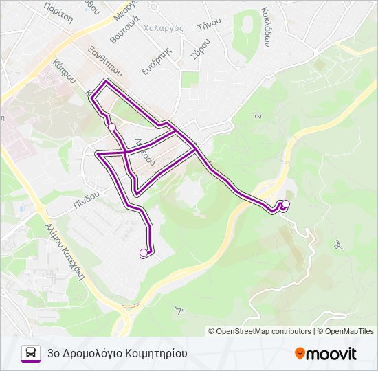 Χάρτης Γραμμής ΠΑΠ - ΧΟΛ λεωφορείο