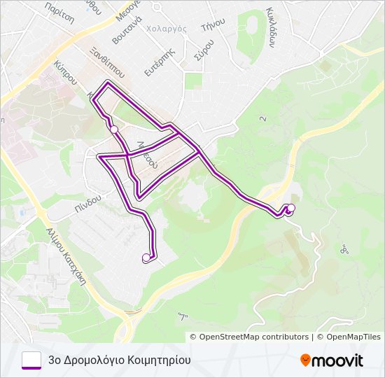 ΠΑΠ - ΧΟΛ bus Line Map