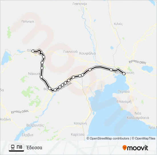 Π8 Train Line Map