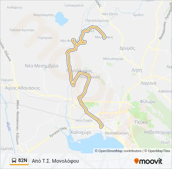 82Ν  Line Map