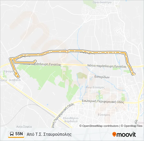 55Ν  Line Map