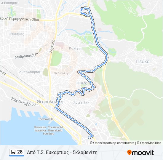 28 bus Line Map