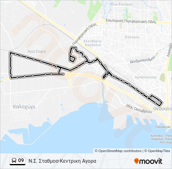 Χάρτης Γραμμής 09 λεωφορείο