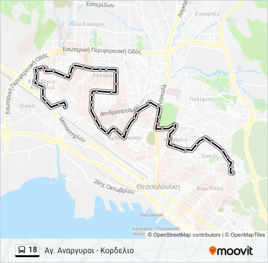 18 Bus Line Map