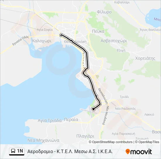 1N Bus Line Map