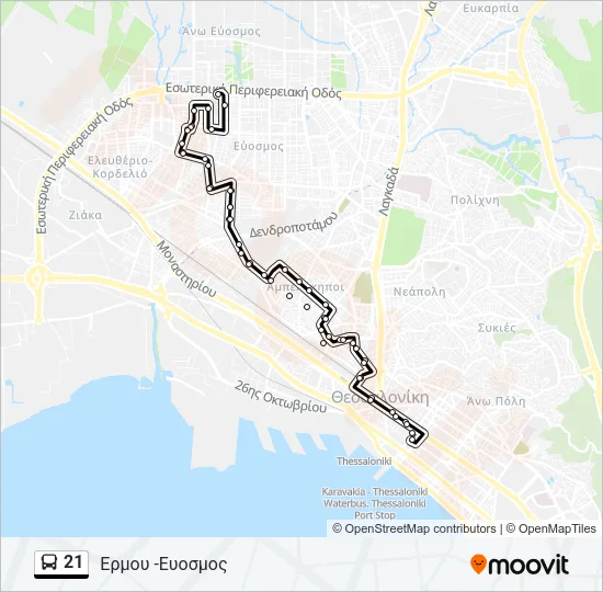 21 Bus Line Map