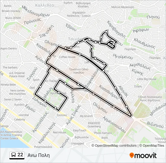 22 Bus Line Map