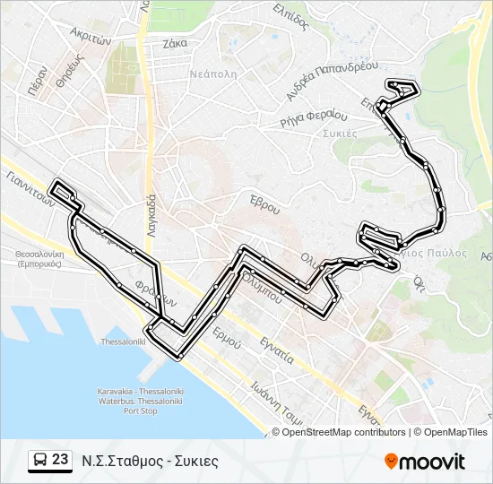 23 Bus Line Map