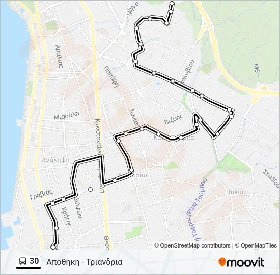 30 Bus Line Map