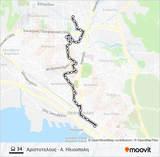 34 Bus Line Map