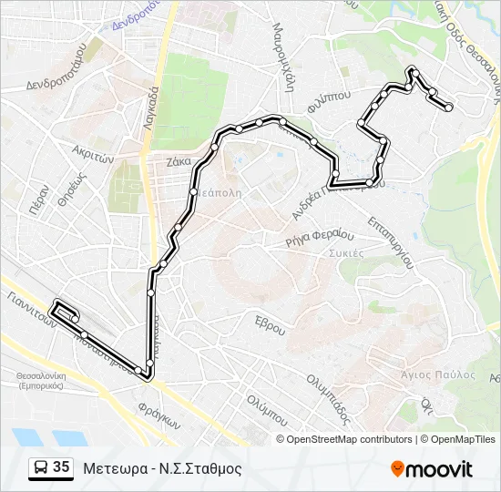 35 Bus Line Map