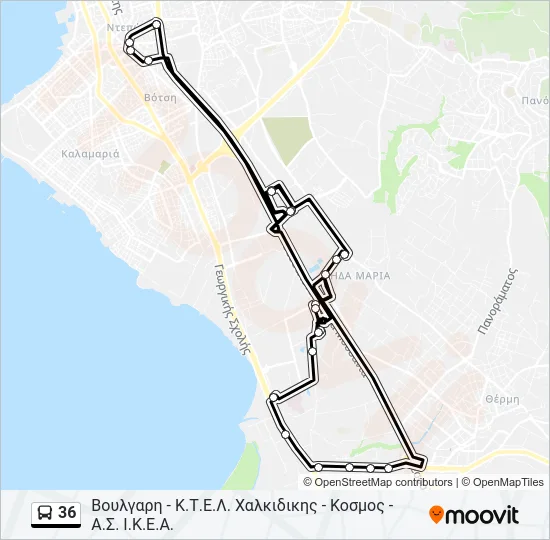36 Bus Line Map