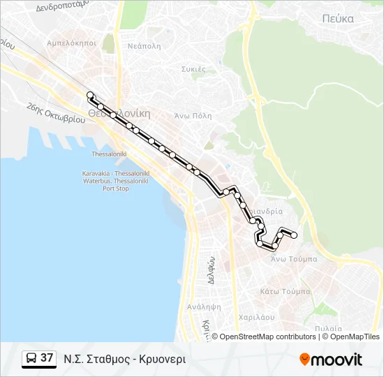 37 Bus Line Map