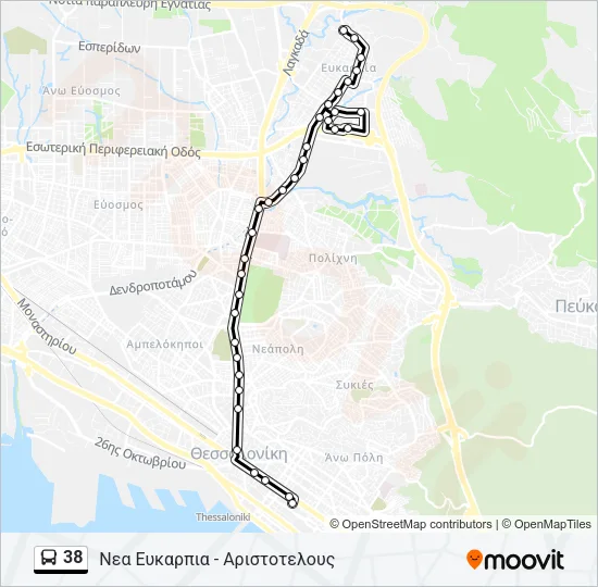 38 Bus Line Map