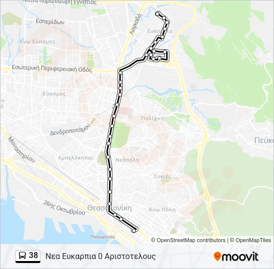 38 Bus Line Map