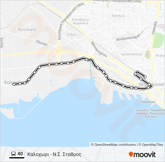 Χάρτης Γραμμής 40 λεωφορείο