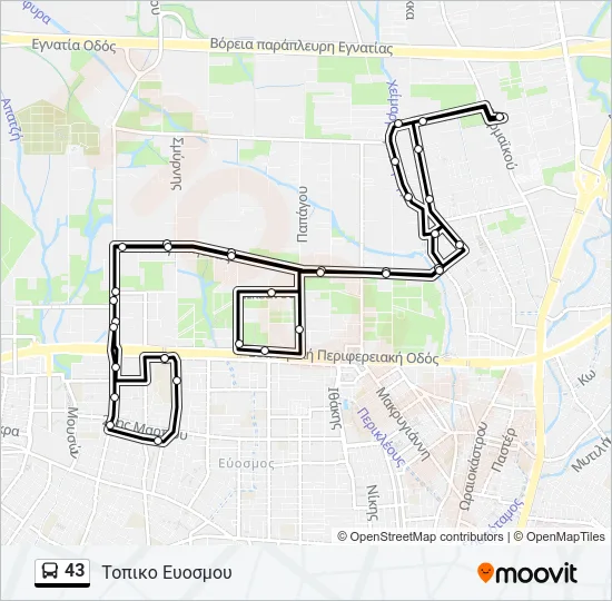 43 Bus Line Map