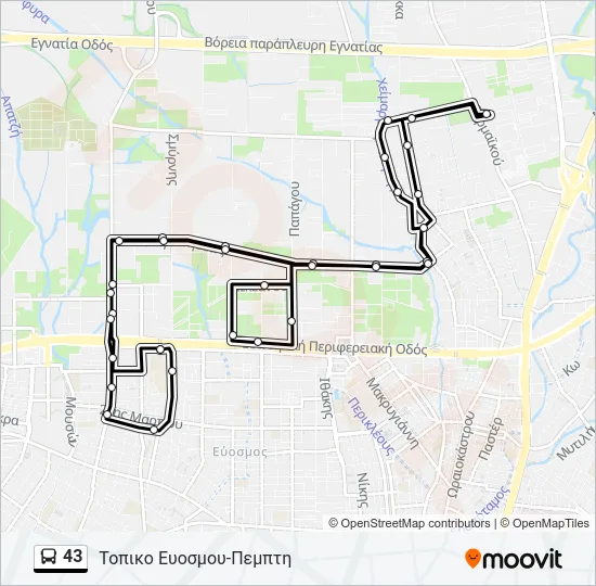 43 Bus Line Map