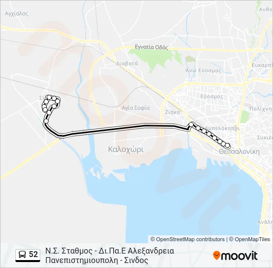 52 Bus Line Map