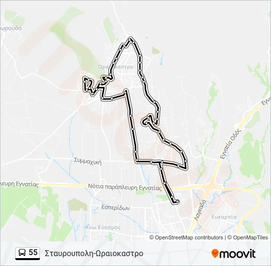 55 Bus Line Map