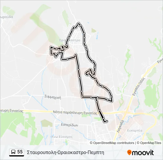 55 Bus Line Map