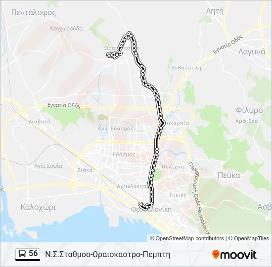 56 Bus Line Map