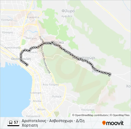 57 Bus Line Map