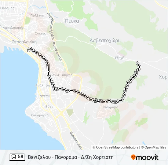 58 Bus Line Map