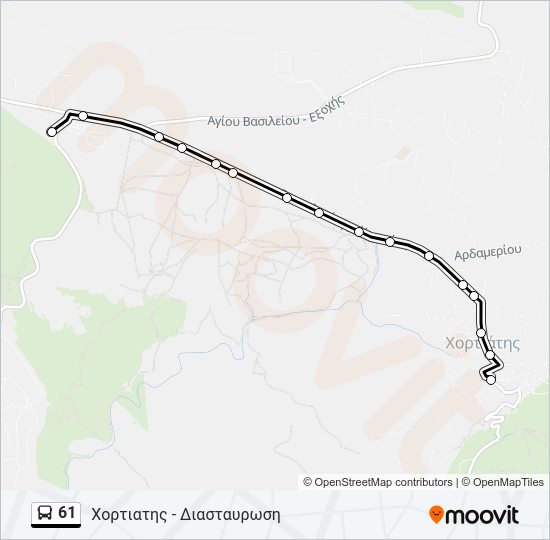 Χάρτης Γραμμής 61 λεωφορείο