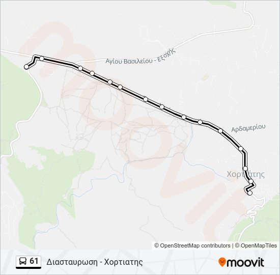Χάρτης Γραμμής 61 λεωφορείο
