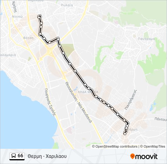 Χάρτης Γραμμής 66 λεωφορείο