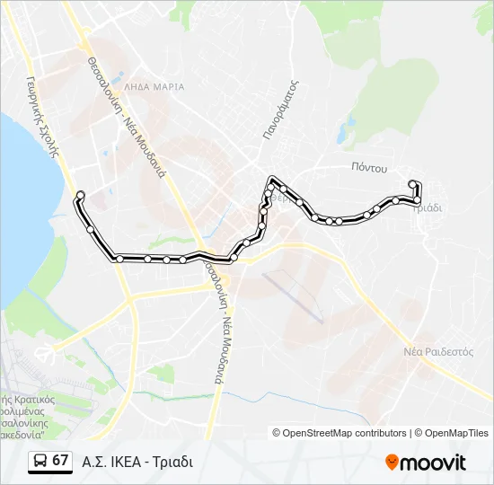 67 Bus Line Map
