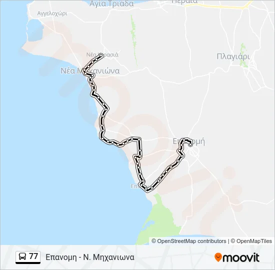 77 Bus Line Map
