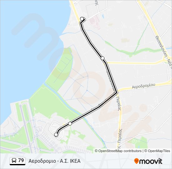 Χάρτης Γραμμής 79 λεωφορείο