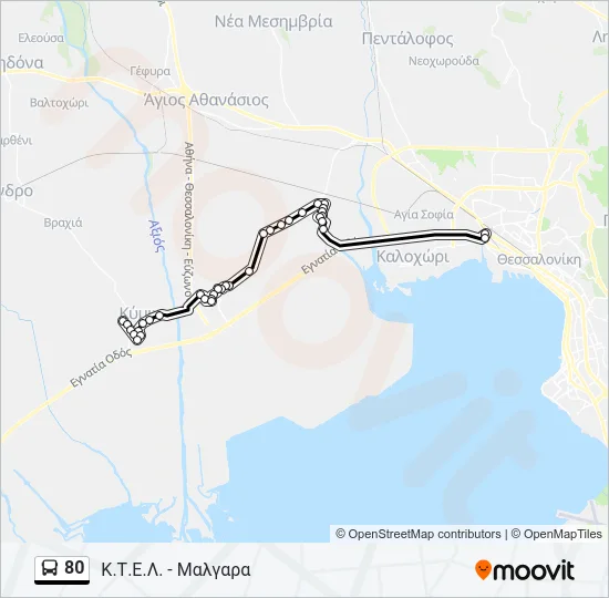 80 Bus Line Map