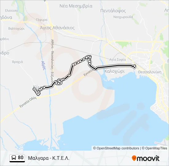 80 Bus Line Map