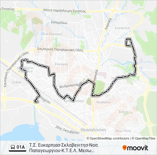 01A Bus Line Map