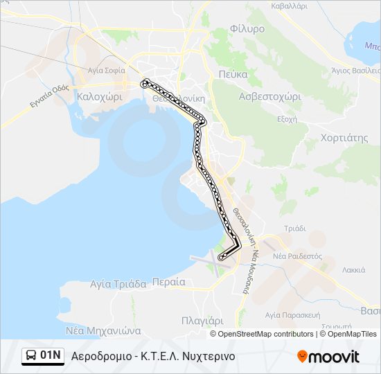Χάρτης Γραμμής 01N λεωφορείο