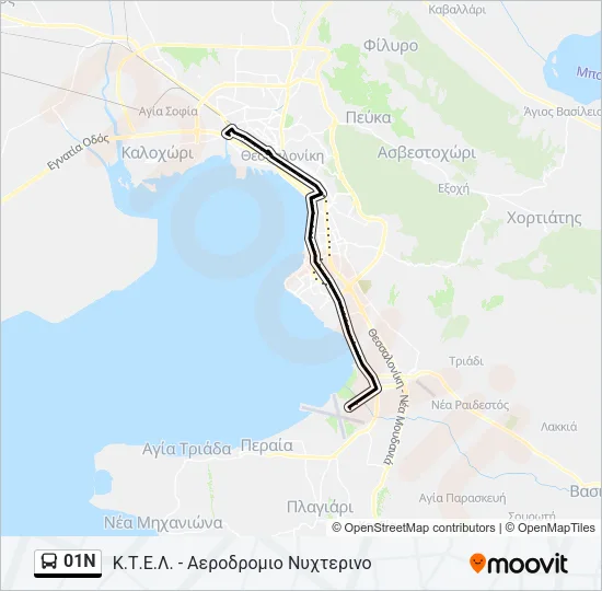 01N Bus Line Map