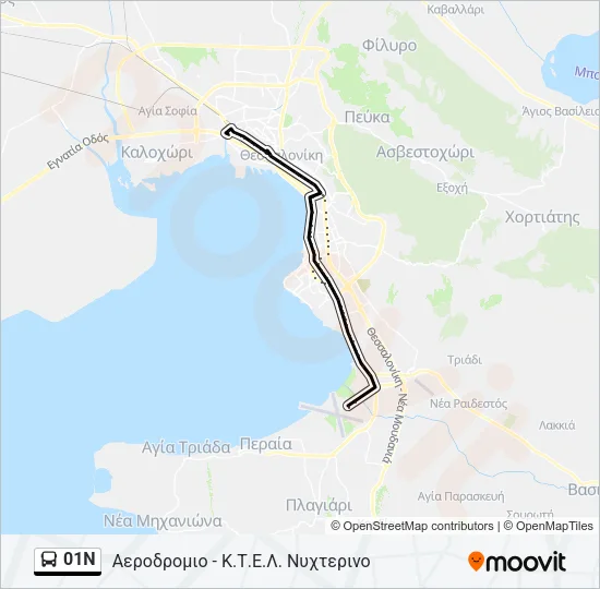 01N Bus Line Map