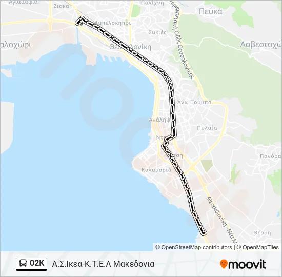 02K Bus Line Map