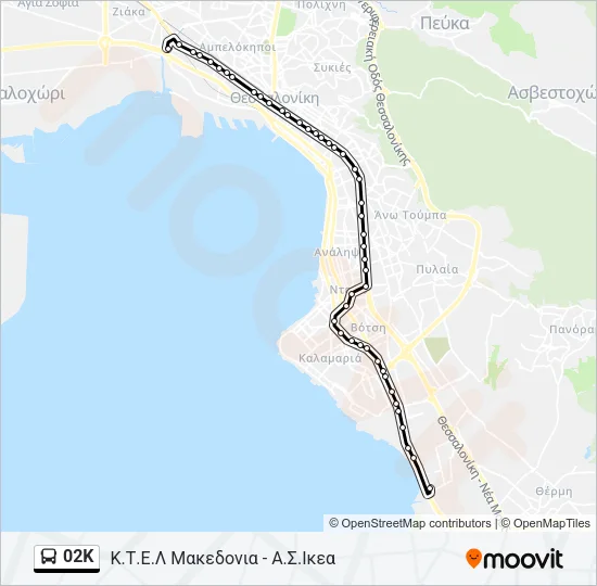 02K Bus Line Map