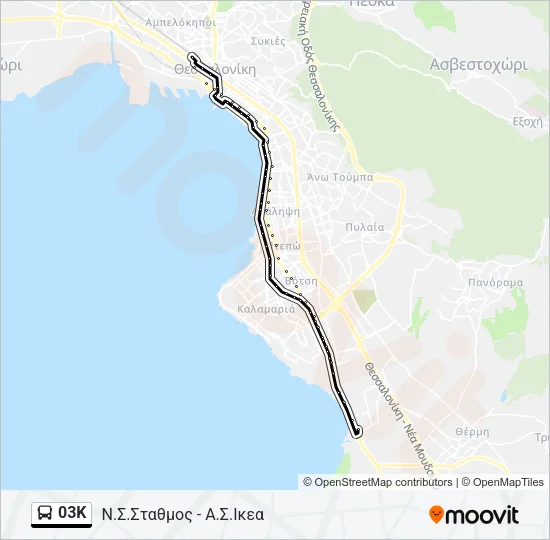 03K Bus Line Map