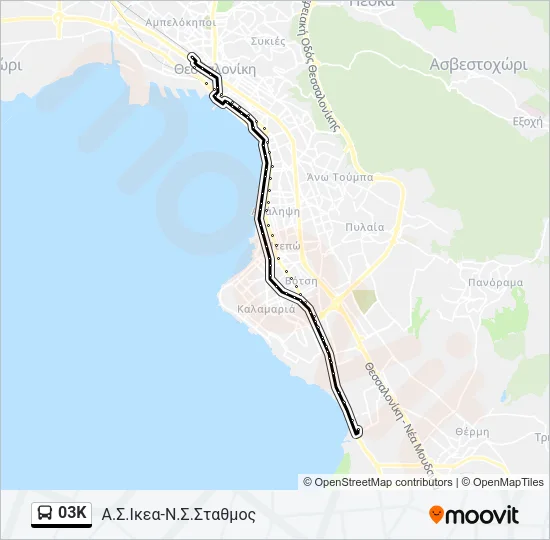 03K Bus Line Map