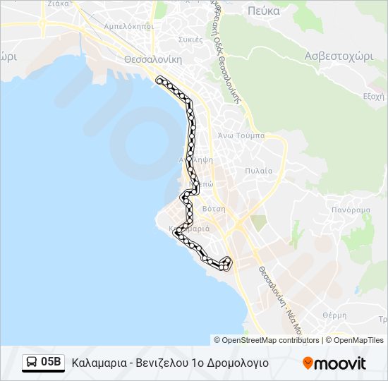 Χάρτης Γραμμής 05B λεωφορείο