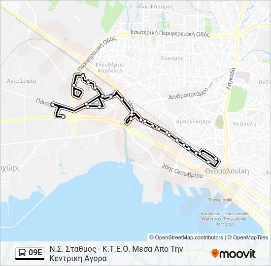 09E Bus Line Map