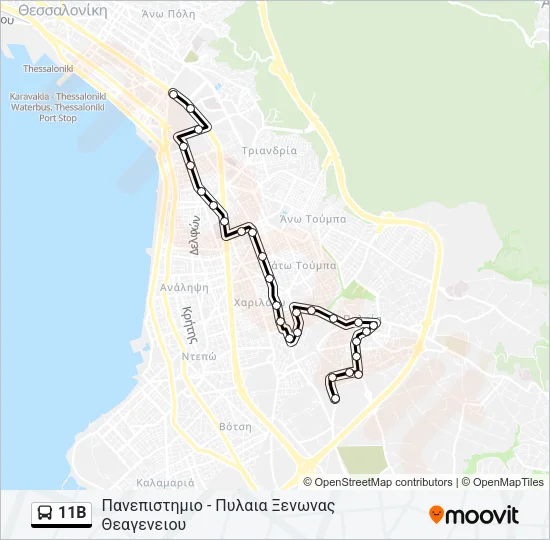 11B Bus Line Map