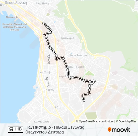 11B Bus Line Map